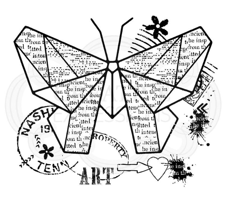 Woodware Clear Magic Singles Stamps - Paper Butterfly