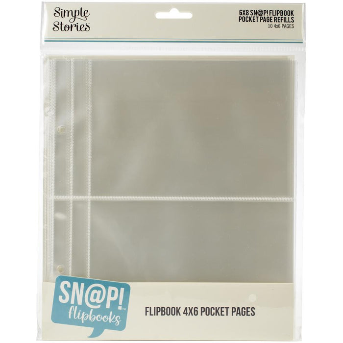 Simple Stories Sn@p! - 6x8" Flipbook Pocket Pages - 4"x6" pockets.