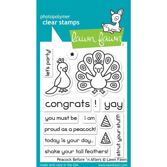 Lawn Fawn Clear Stamps - Peacock Before N Afters