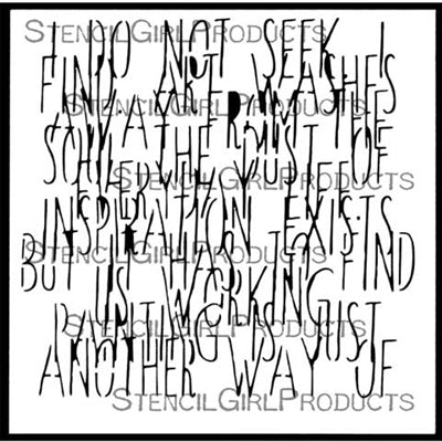StencilGirl 6x6 Stencil - Picasso's Words