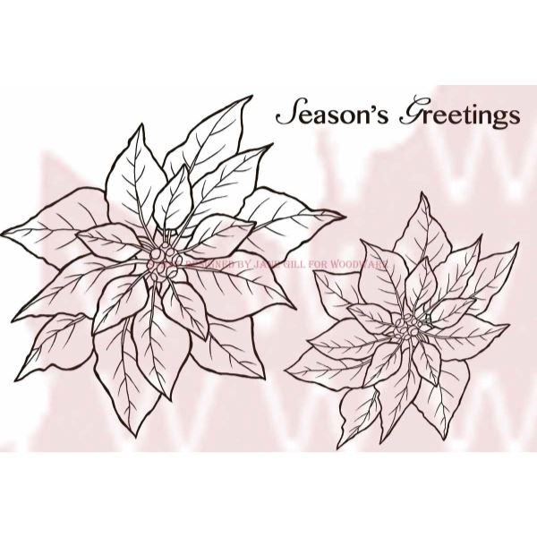 Woodware Clear Magic Singles Stamps - Poinsettia