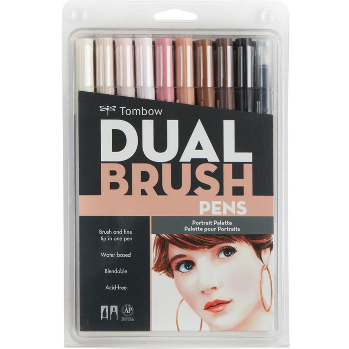 Tombow Dual Brush Pens 10 Pack - Portrait Palette