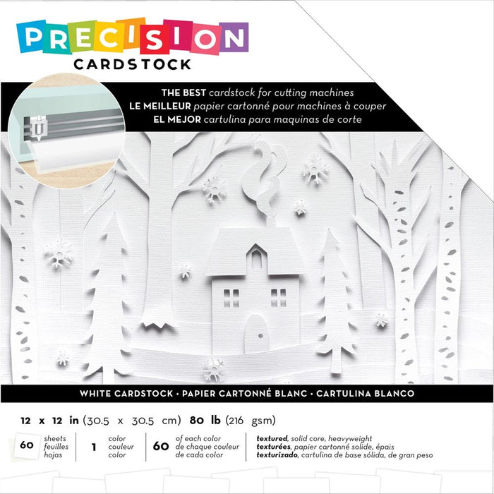 American Crafts 12x12 Precision Cardstock Pack - White