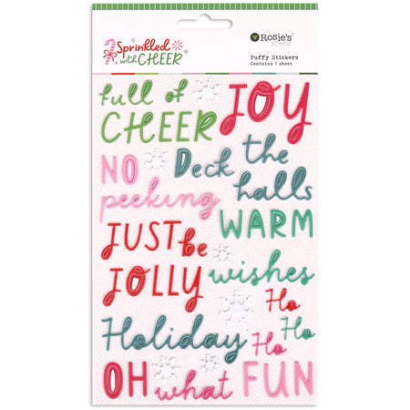 Rosie's Studio Sprinkled With Cheer - Puffy Sentiment Stickers