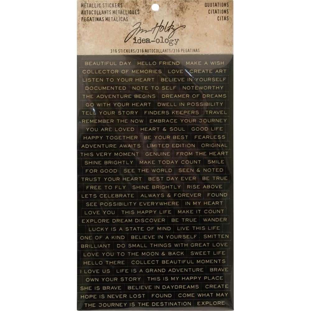 Tim Holtz Idea-Ology - Metallic Stickers Quotations