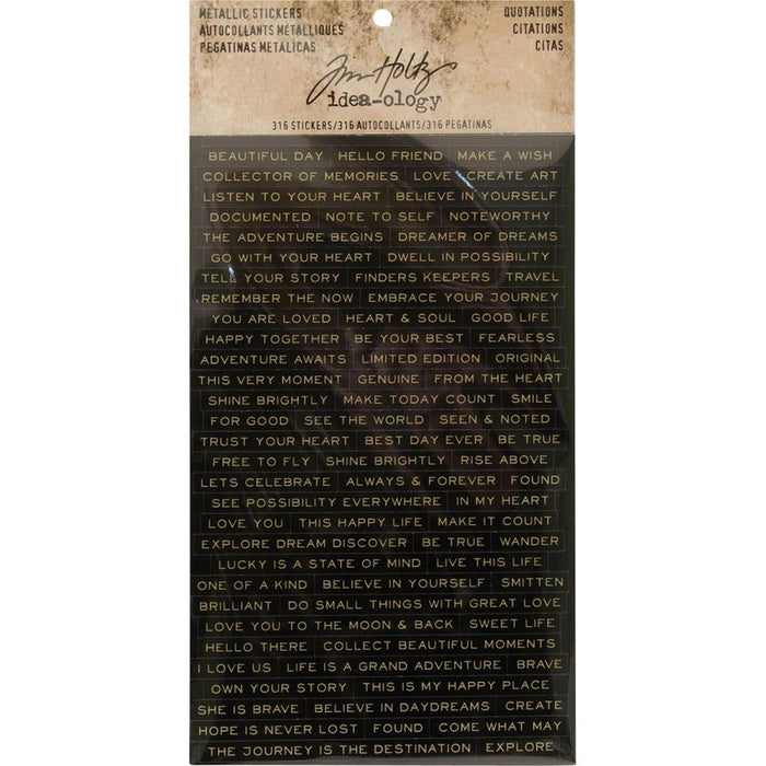 Tim Holtz Idea-Ology - Metallic Stickers Quotations