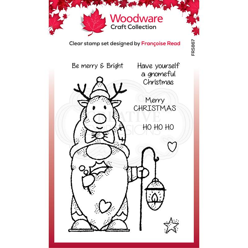 Woodware Clear Magic Singles Stamp - Reindeer Gnome