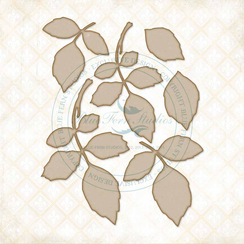 Blue Fern Studios Chipboard - Rose Leaves