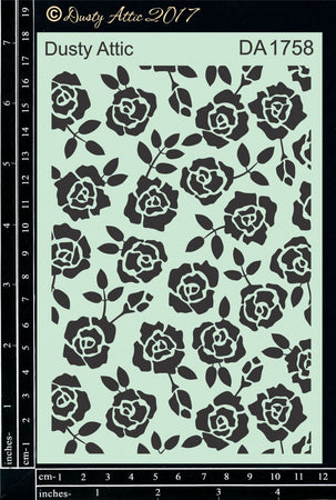 Dusty Attic Stencil - Roses
