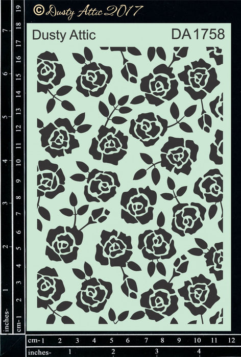 Dusty Attic Stencil - Roses