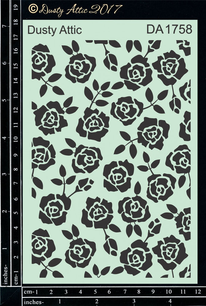 Dusty Attic Stencil - Roses