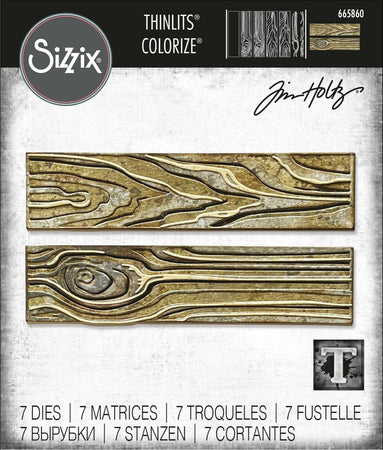 Sizzix Tim Holtz Alterations Thinlits Die - Woodgrain Colorize
