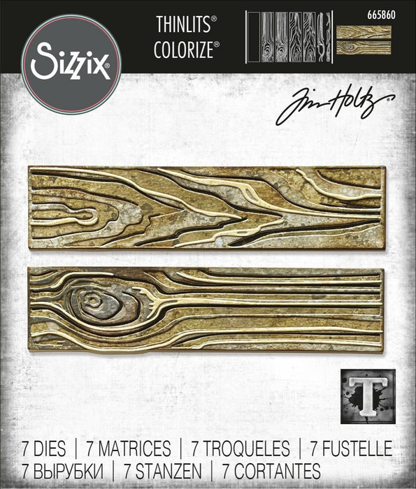 Sizzix Tim Holtz Alterations Thinlits Die - Woodgrain Colorize