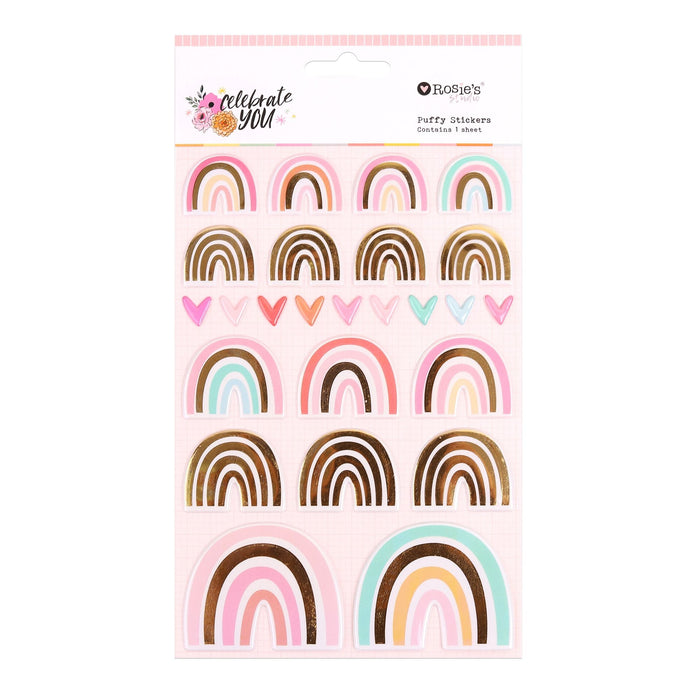 Rosie's Studio Celebrate You - Puffy Rainbow Stickers