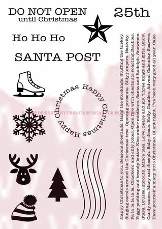 Woodware Clear Magic Singles Stamps - Santa Post Elements
