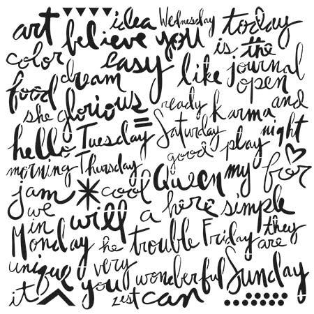 Crafter's Workshop 6x6 Template - Script Words