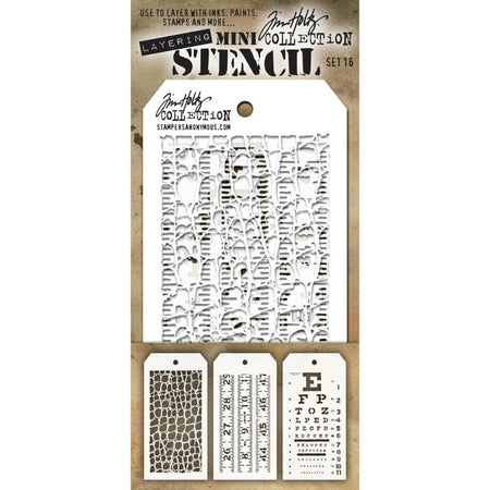 Tim Holtz Mini Layering Stencil - Set 16