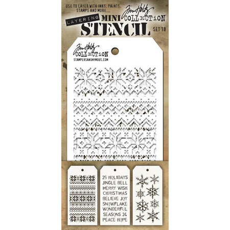 Tim Holtz Mini Layering Stencil - Set 18