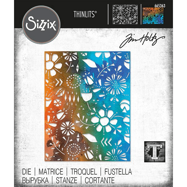 Sizzix Tim Holtz Alterations Thinlits Die - Folk Flowers