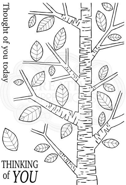 Woodware Clear Magic Singles Stamps - Silver Birch Tree