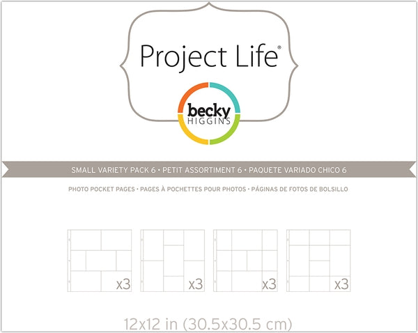 Project Life Photo Pocket Pages - Small Variety Pack 6