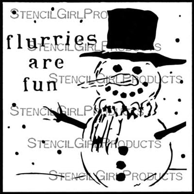 StencilGirl 6x6 Stencil - Snowman