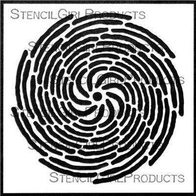 StencilGirl 6x6 Stencil - Spiral Petals