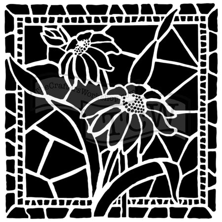 Crafter's Workshop 6x6 Template - Stained Glass Daisies