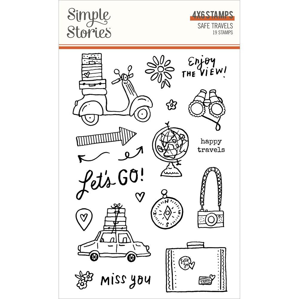Simple Stories Safe Travels - 4x6 Clear Stamps