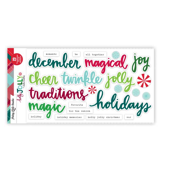 Pretty Little Studio Holly Jolly - Traditions Word Stickers 