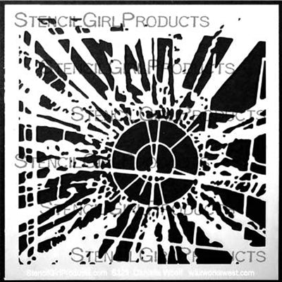 StencilGirl 6x6 Stencil - Sunburst