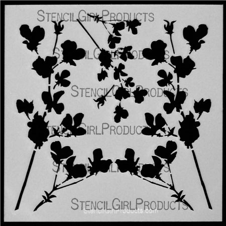 StencilGirl 6x6 Stencil - Swatton Flowers V1