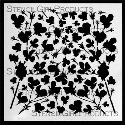 StencilGirl 6x6 Stencil - Swatton Flowers V2