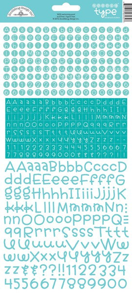 Doodlebug Teensy Type Alphabet Stickers - Swimming Pool