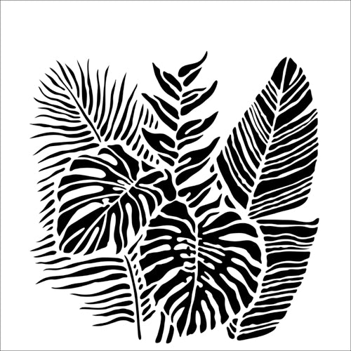 Crafter's Workshop 6x6 Template - Tropical Fronds