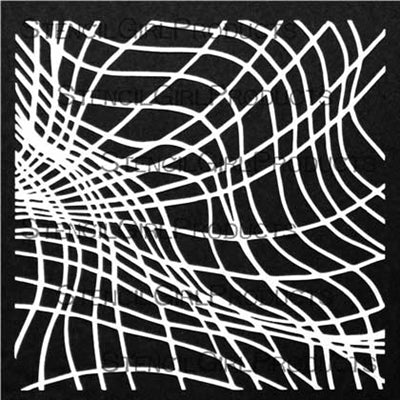 StencilGirl 6x6 Stencil - Thick Crossed Line Waves