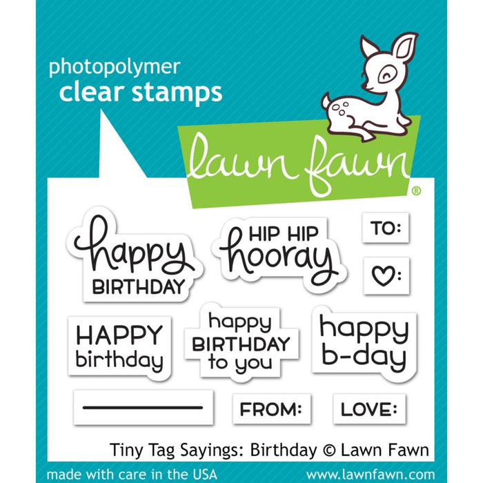 Lawn Fawn Clear Stamps - Tiny Tag Sayings Birthday