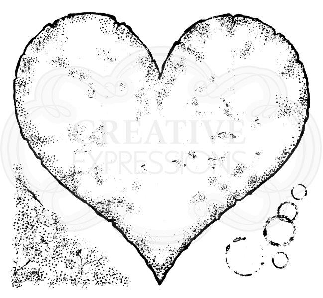 Woodware Clear Magic Singles Stamps - Torn Paper Heart