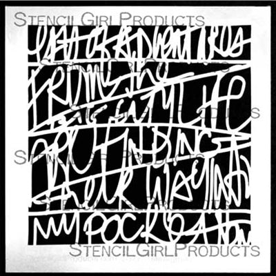 StencilGirl 6x6 Stencil - Travel Note