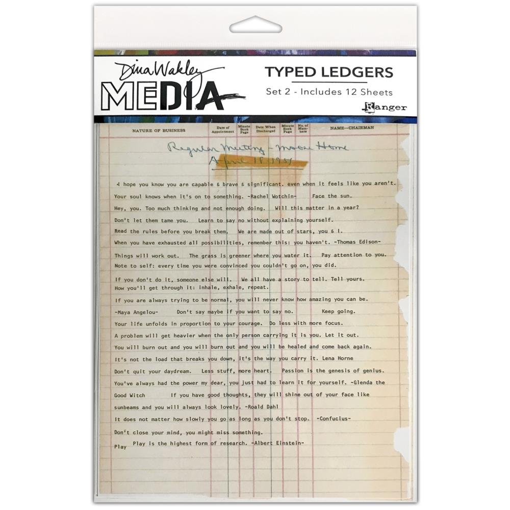 Ranger Dina Wakley Media - Typed Ledgers Set 2