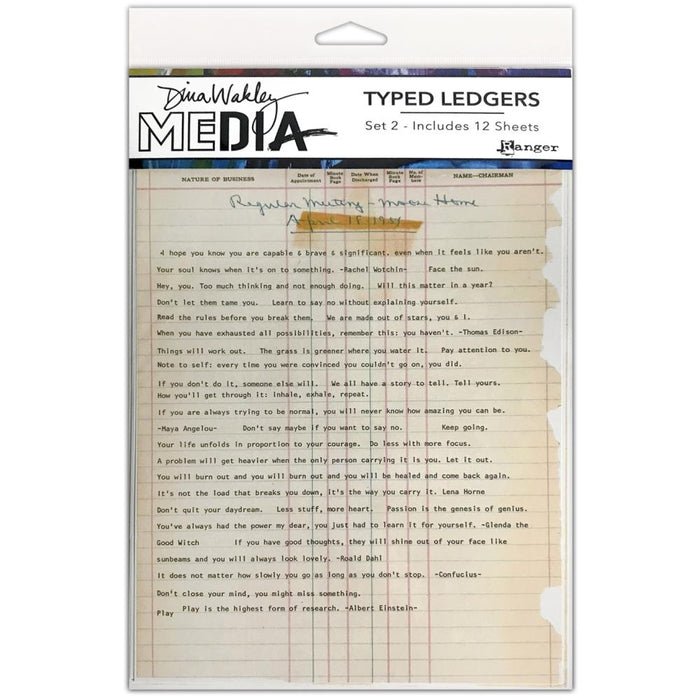 Ranger Dina Wakley Media - Typed Ledgers Set 2