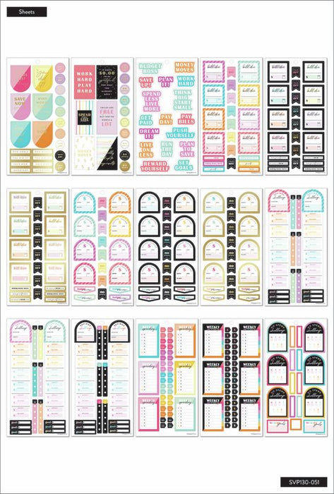 Me & My Big Ideas Happy Planner Sticker Value Pack - Bright Budget