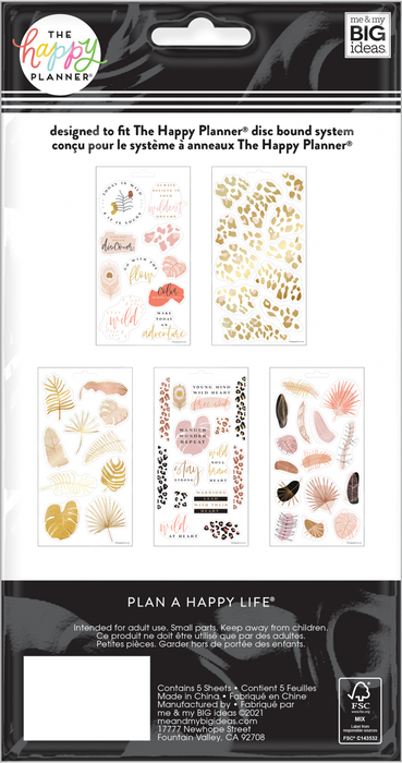 Me & My Big Ideas Happy Planner - Neutral Jungle 5 Sticker Sheets