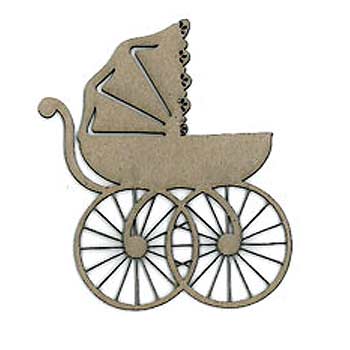 Scrap FX Chipboard - Victorian Baby Carriage