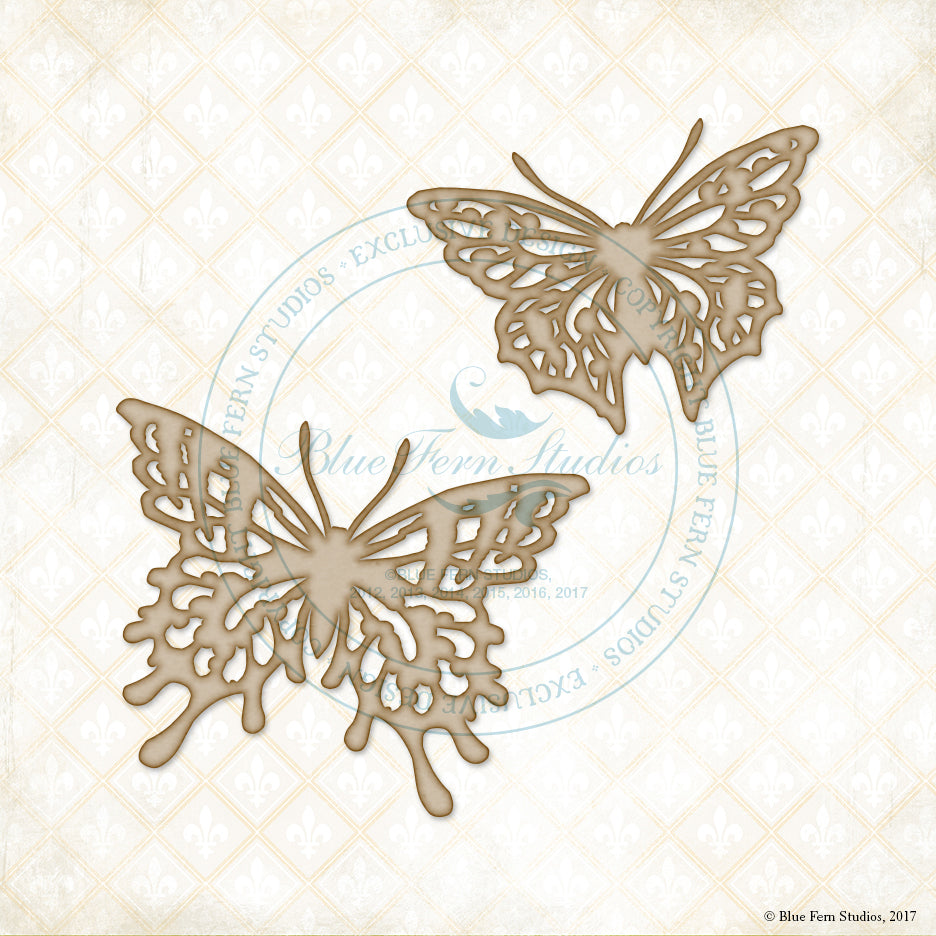 Blue Fern Studios Chipboard - Vintage Butterflies