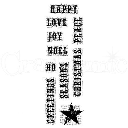 Woodware Clear Magic Singles Stamps - Vintage Christmas Words