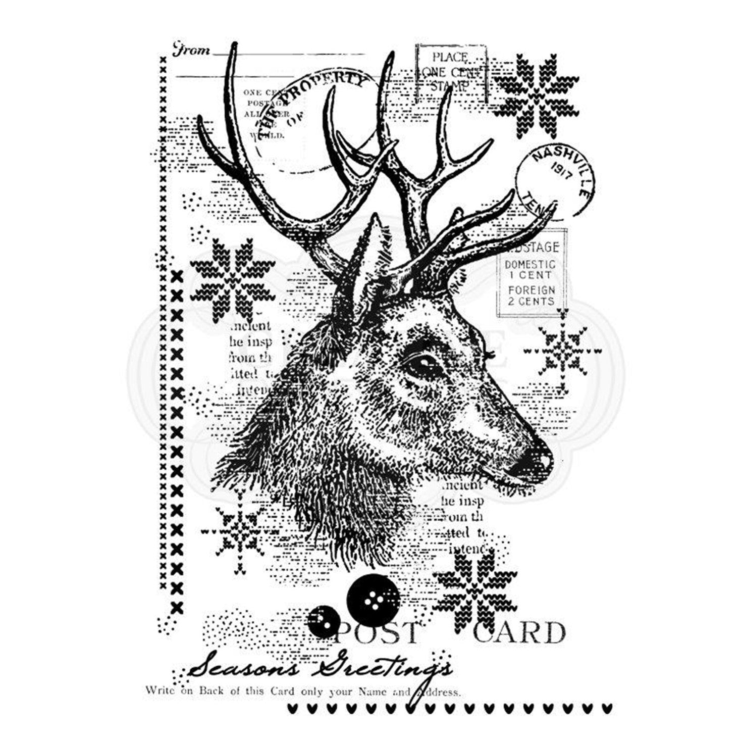 Woodware Clear Magic Singles Stamps - Vintage Deer