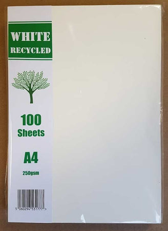 Craft UK White Recycled A4 Card 100 Pack