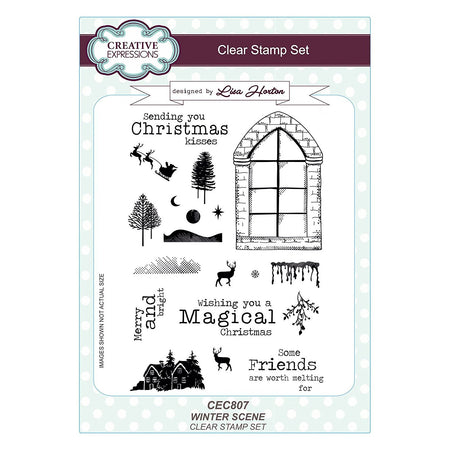 Creative Expressions Clear Stamp Set - Winter Scene by Lisa Horton