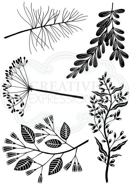 Woodware Clear Magic Stamp Set - Woodland Sprigs